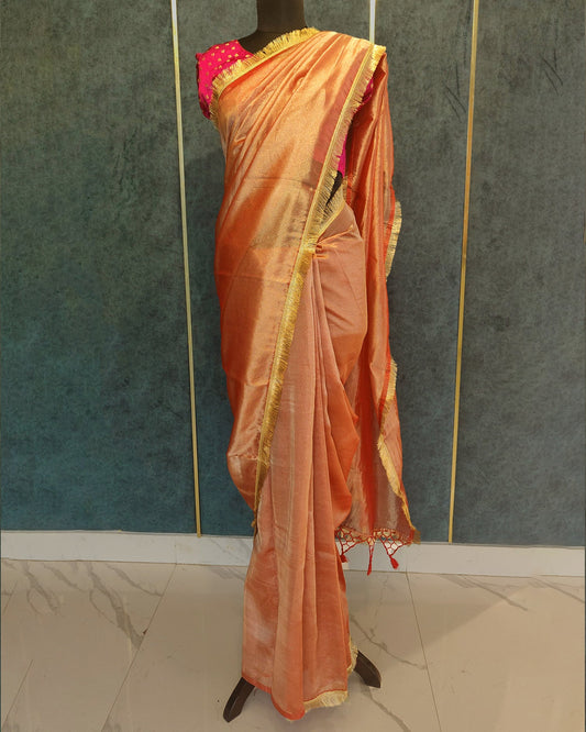 Copper Banarasi Tissue Saree