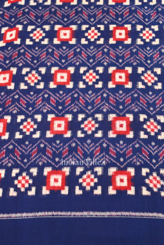 Blue Pasapali Sambalpuri Odisha Ikat Cotton Fabric