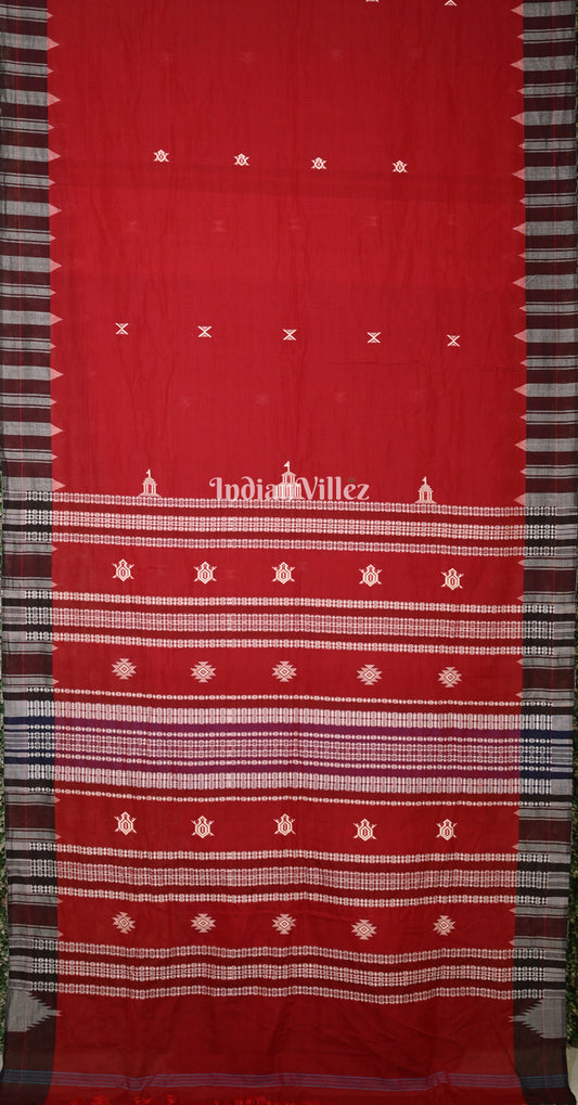 Maroon Odisha Handloom Natural Dye Kotpad Cotton Saree