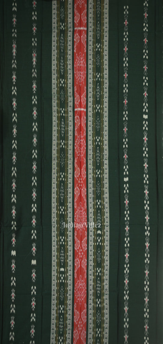 Green Yellow Pasapali Sambalpuri Cotton Dress set with Dupatta