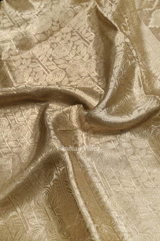 Silver Zari Woven Tissue Banarasi Saree