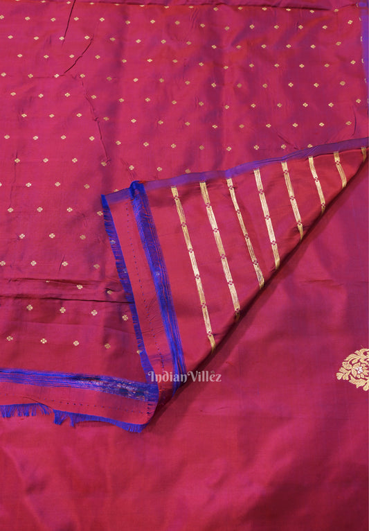 Purple Dual Meenakari Pure Banarasi Katan Silk Saree