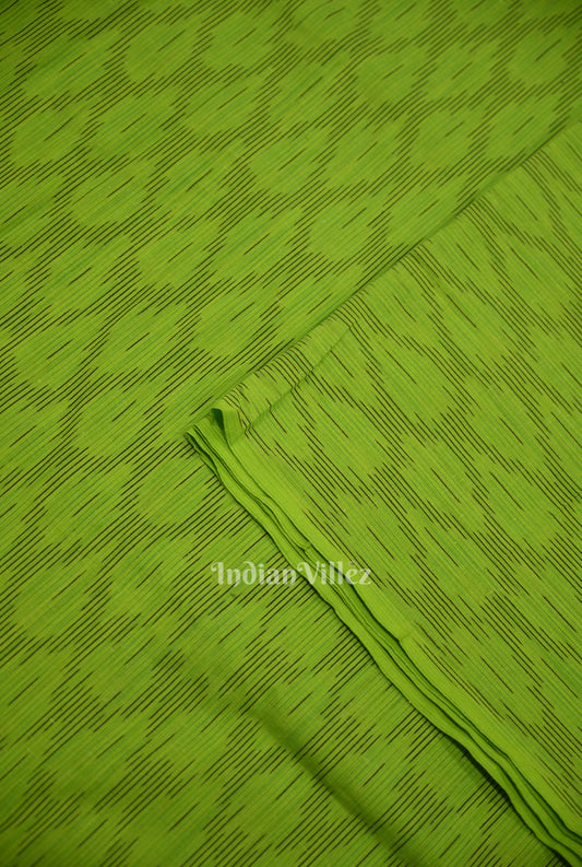 Dark Parrot Green Pochampally Ikat Cotton Fabric