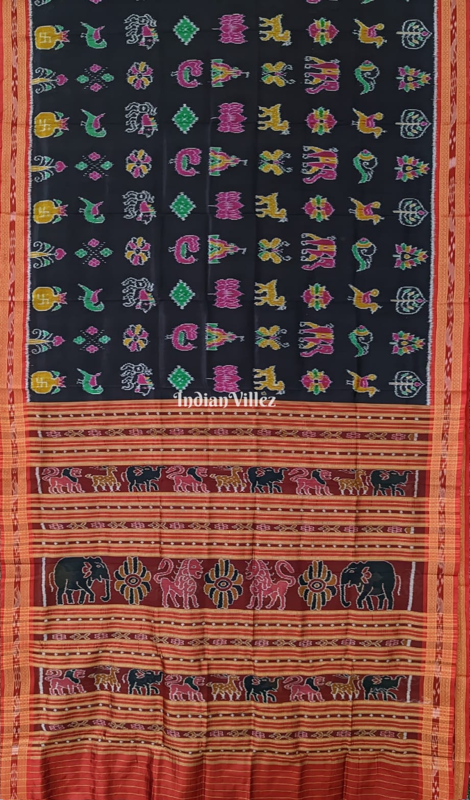 Black Nabarangi Nabakothi Khandua Silk Saree