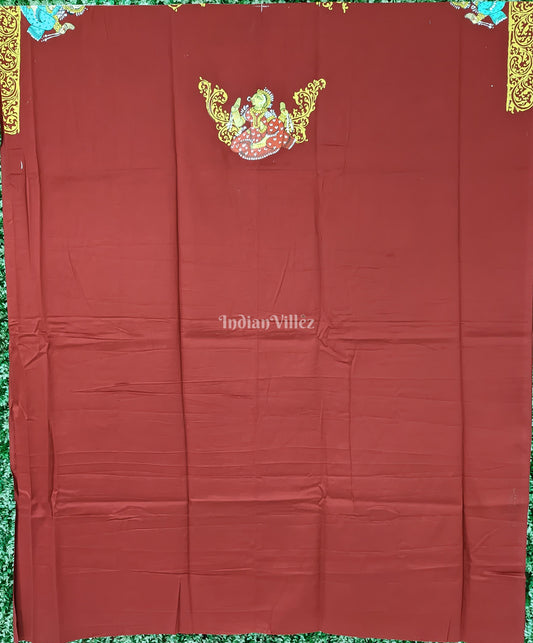 Maroon Nartaki Theme Pattachitra Kurti Cotton Dress Material