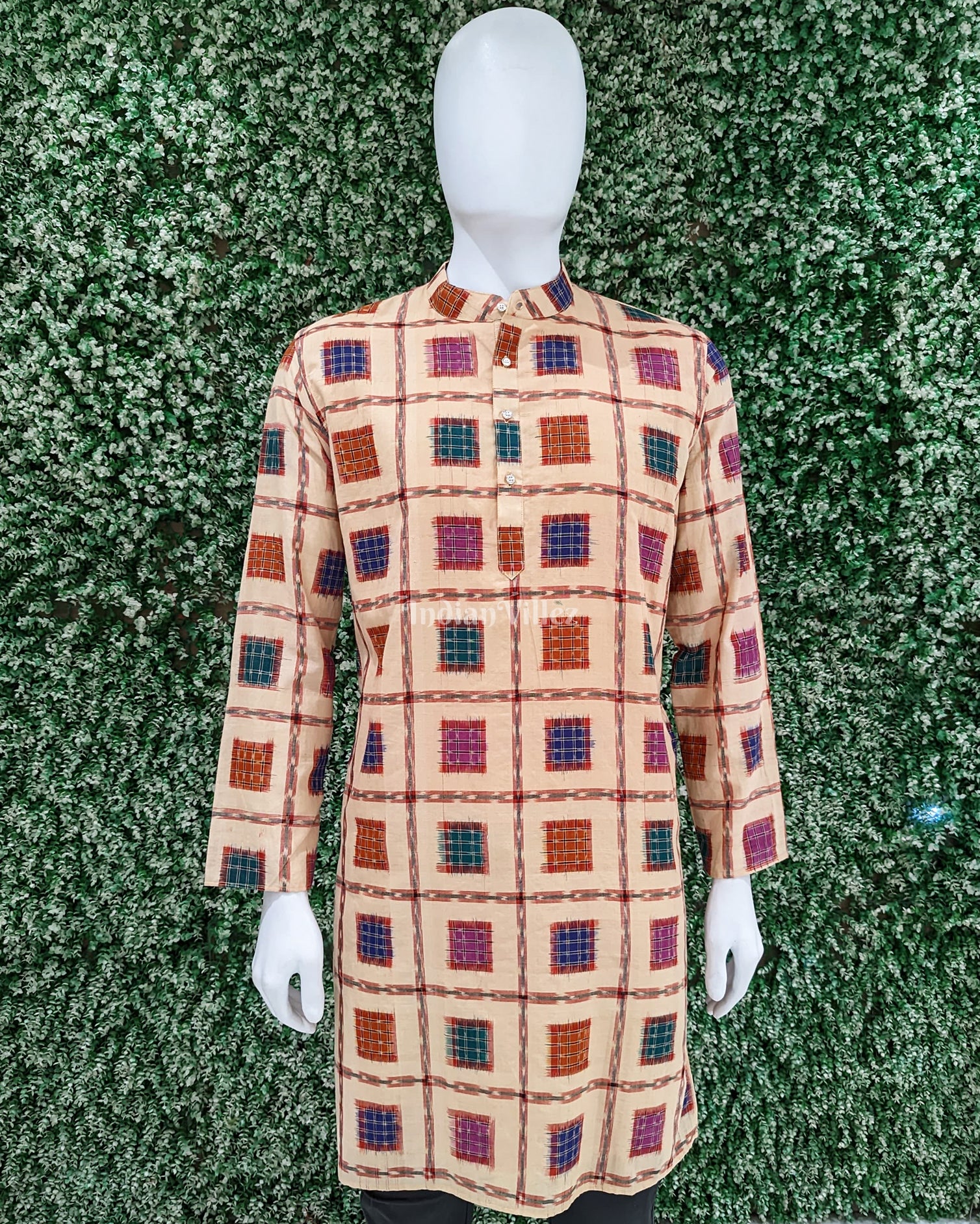 Macaroon Aswini Design Sambalpuri Ikat Cotton Kurta For Men
