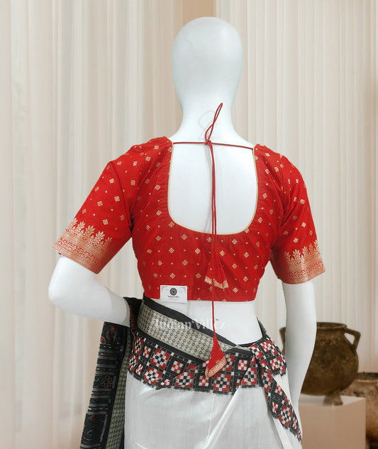 Exclusive Deep Red Designer Banarasi Blouse