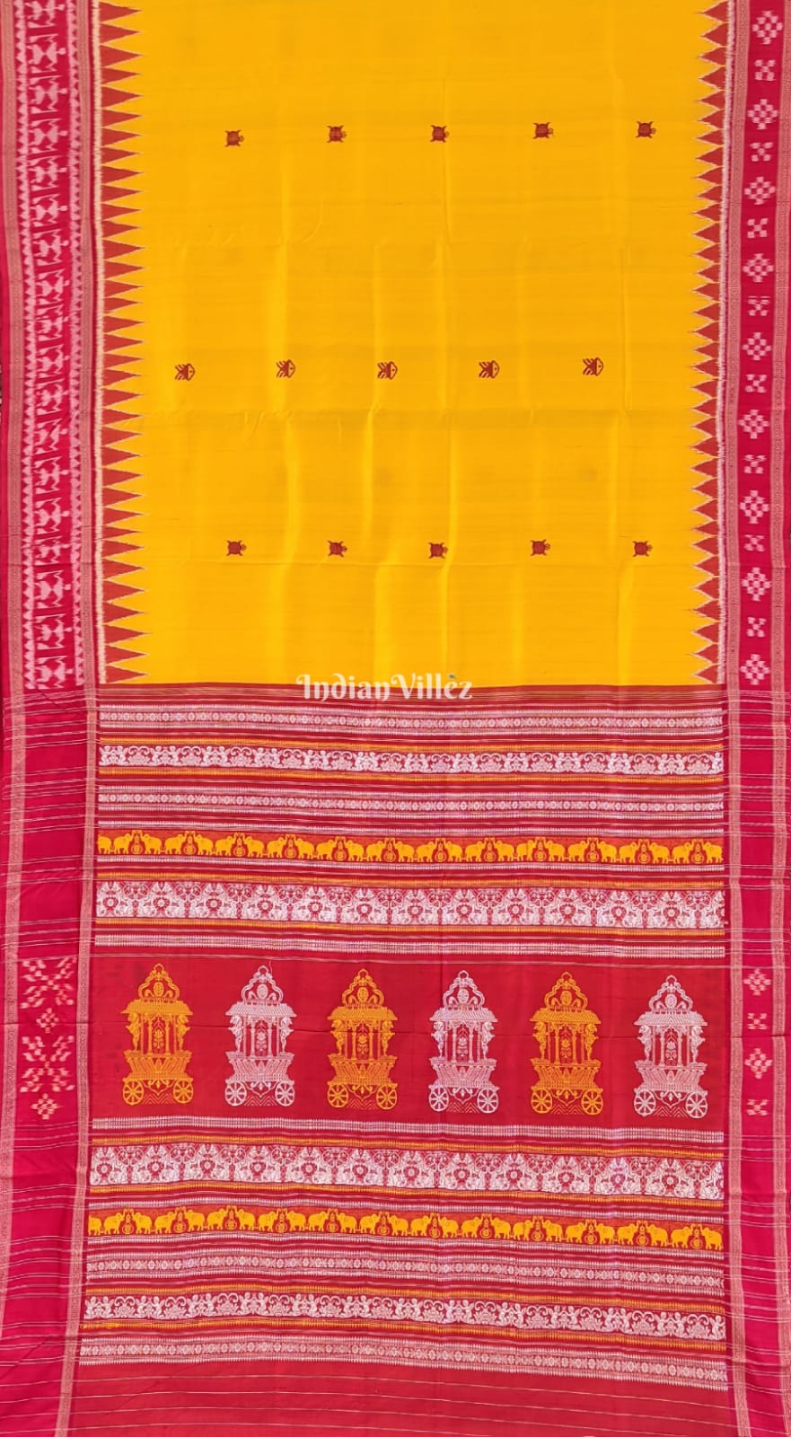 Yellow Habaspuri Dolabedi Khandua Silk Saree