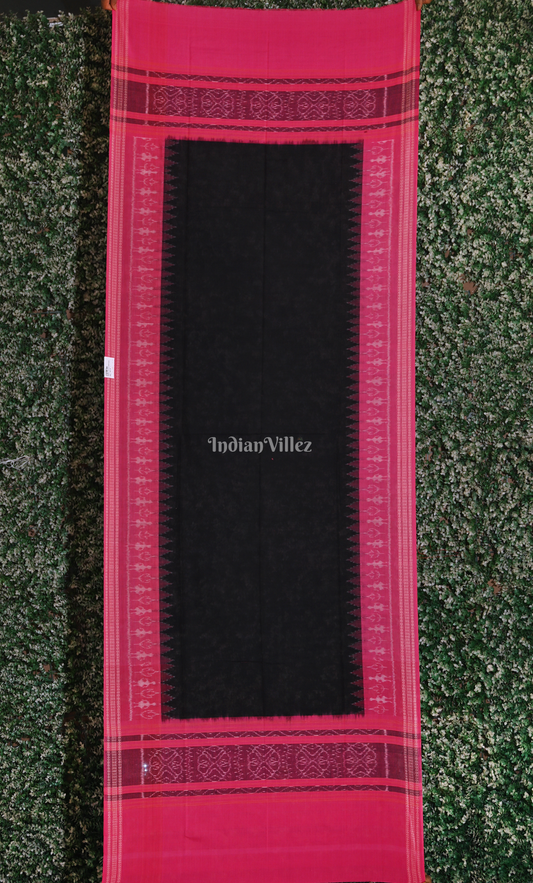 Black Pink Tribal Theme Sambalpuri Ikat Cotton Dupatta