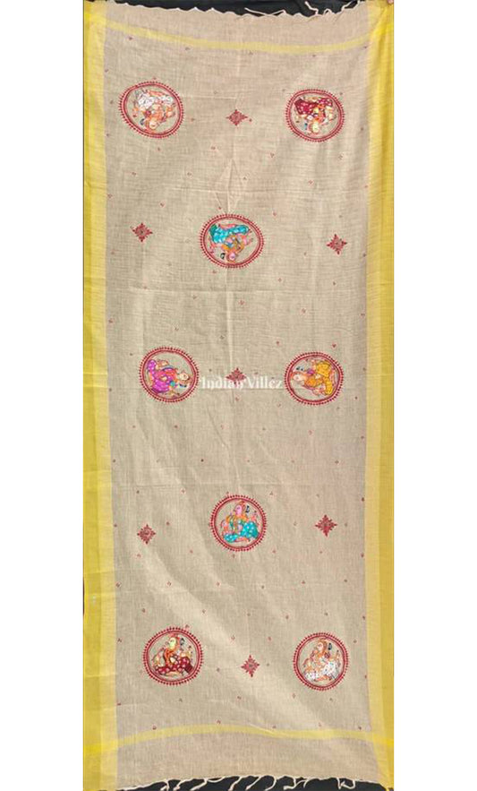 Nartaki Theme Pattachitra Tussar Dupatta