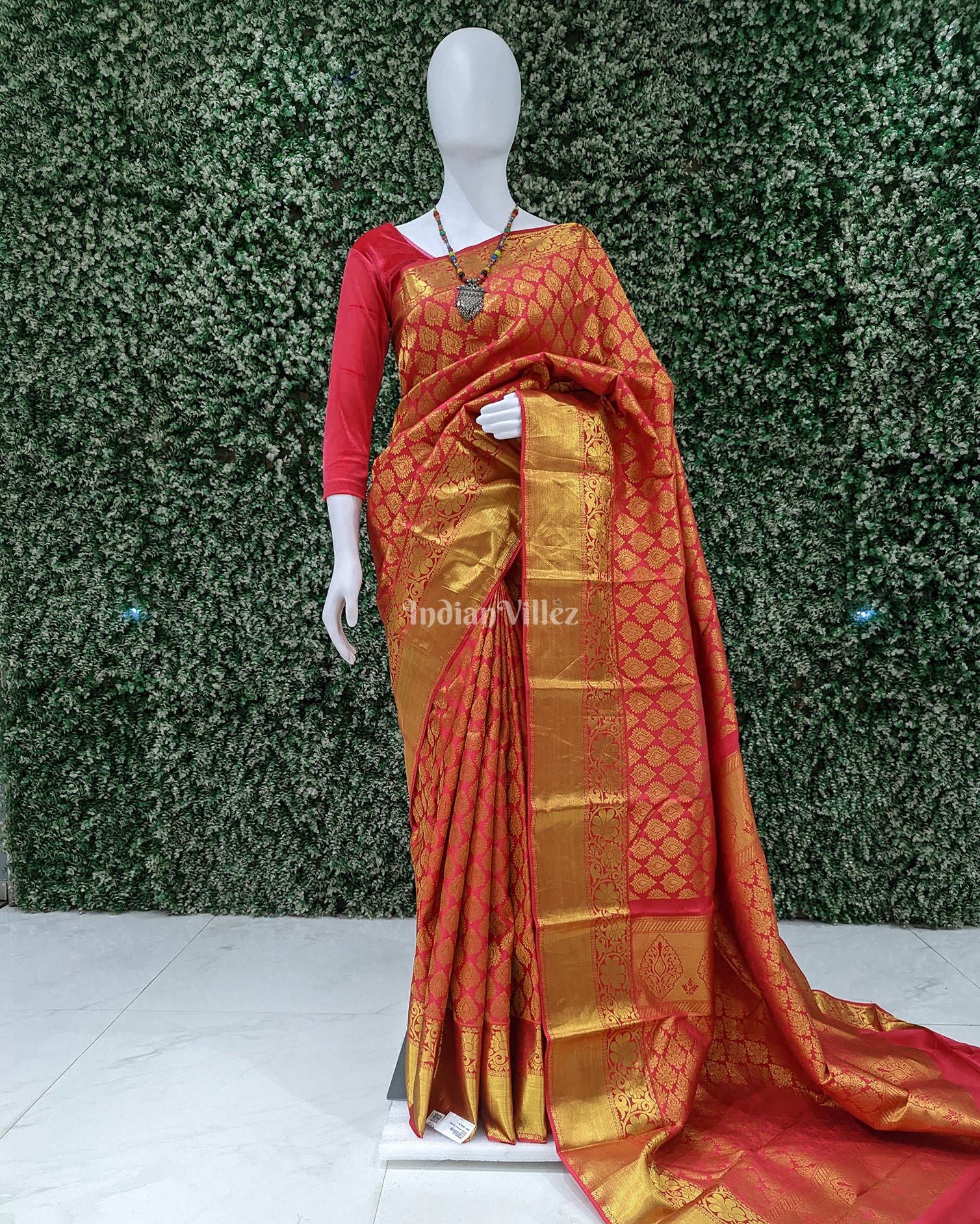 Kanchipuram Silk Gold And Red Wedding Saree Kanchipuram Silk