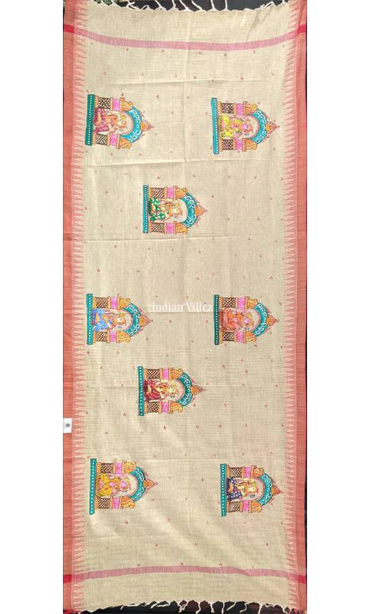 Temple Nartaki Tussar Pattachitra Dupatta