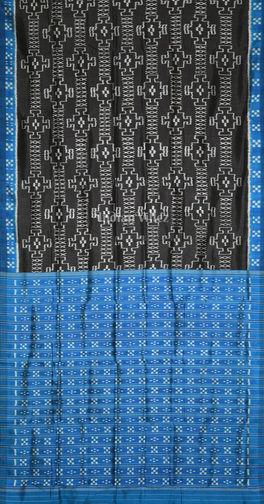 Black Blue Body Pasapali Contemporary Designer Silk Saree