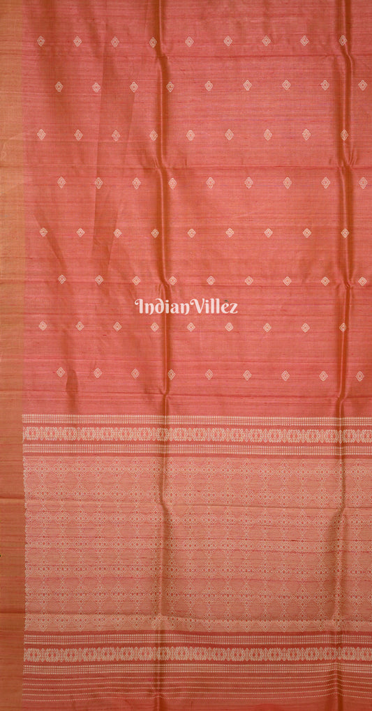 Rust Orange Gopalpur Tussar Silk Saree