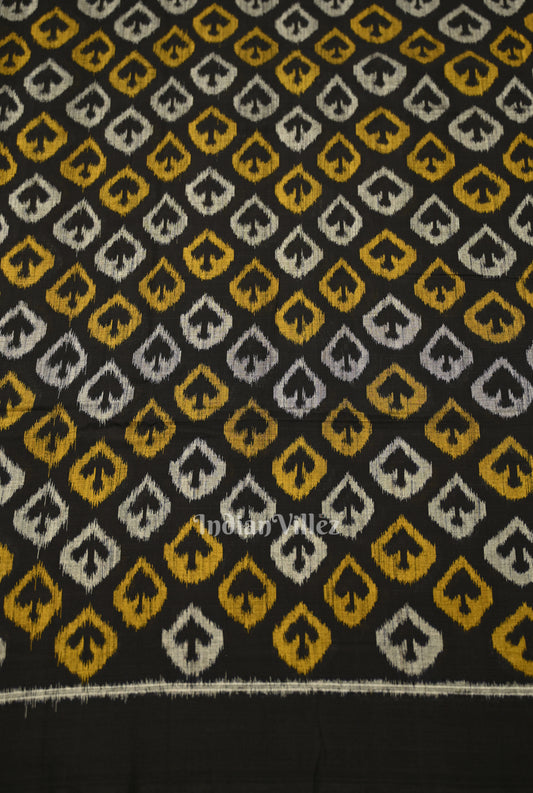 Black Golden Yellow Sambalpuri Odisha Ikat Cotton Fabric