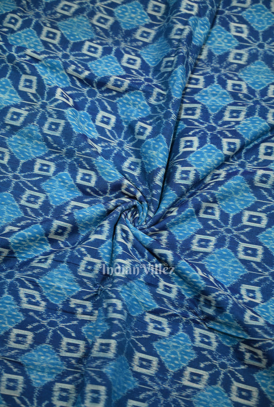 Blue Pasapali Sambalpuri Odisha Ikat Cotton Fabric