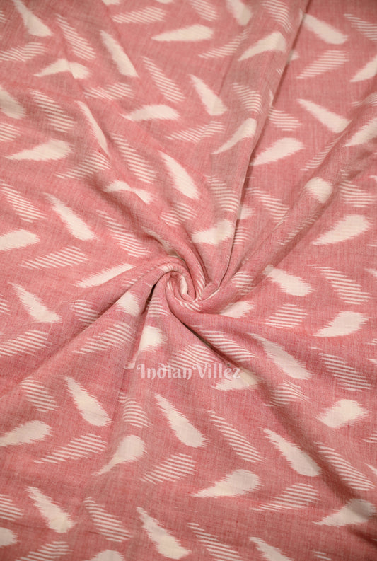 Peach Pink Sambalpuri Odisha Ikat Cotton Fabric