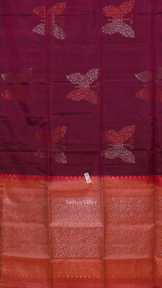 Magenta Pink Pure Kanjivaram Soft Silk Saree
