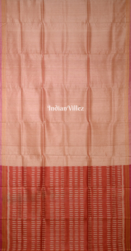 Beige Maroon Gopalpur Tussar Silk Saree