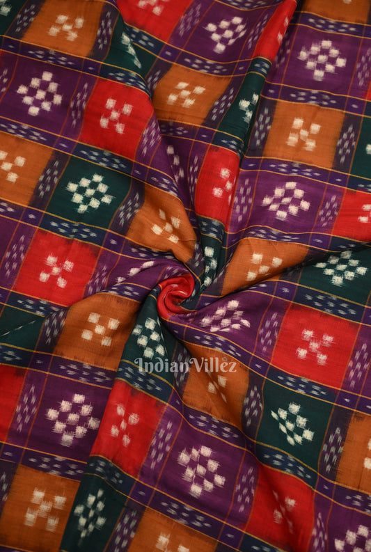 Multi Color  Pasapali Sambalpuri Ikat Cotton Fabric
