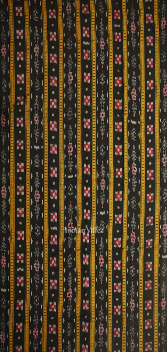 Black Red Pasapali Sambalpuri Cotton Dress set with Dupatta