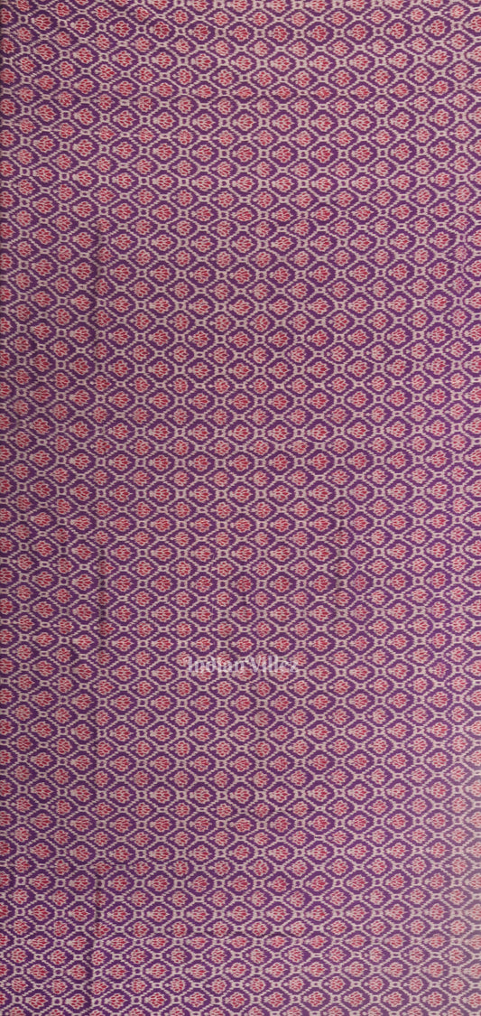 Violet Red Odisha Ikat Sambalpuri Dress Set & Dupatta