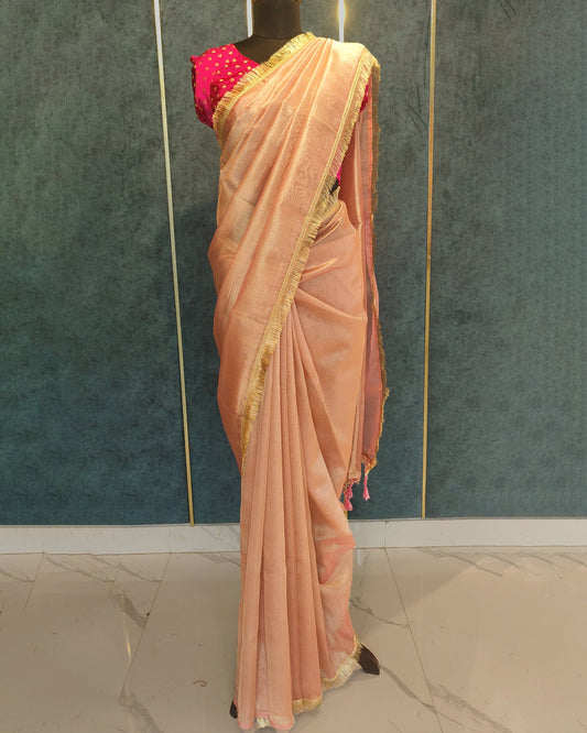 Pink Banarasi Tissue Saree