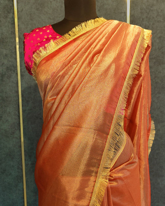Copper Banarasi Tissue Saree