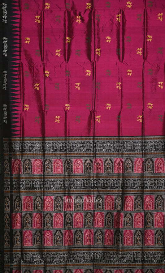 Purple Wine Tribal Doli Sawari Odisha Ikat Bomkai Sambalpuri Silk Saree