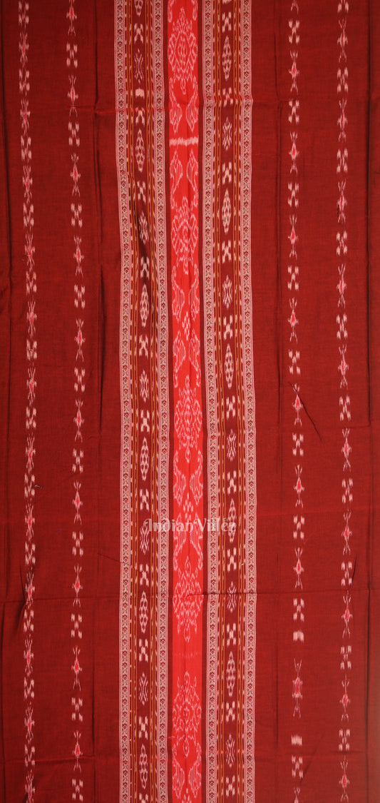 Red Green Pasapali Sambalpuri Cotton Dress set with Dupatta