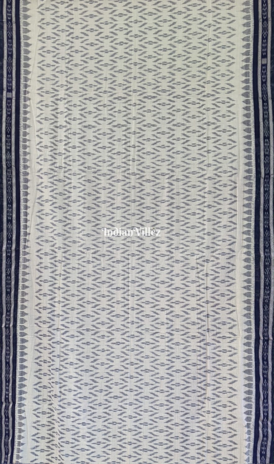 White Maniabandha Odisha Ikat Cotton Saree