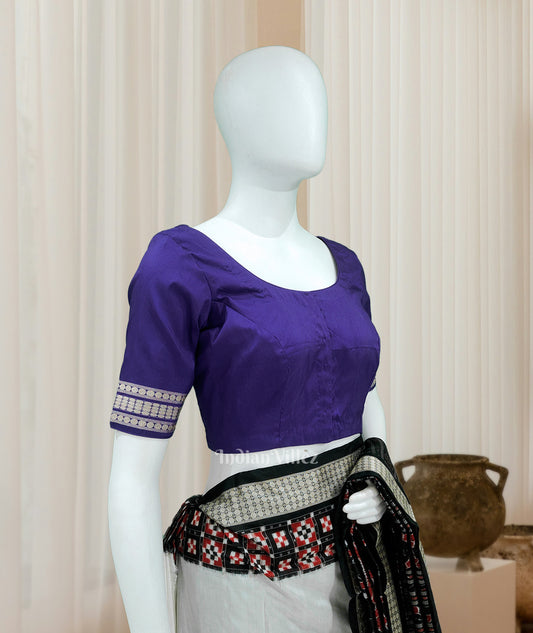 Violet Pure Odisha Ikat Sambalpuri Cotton Blouse