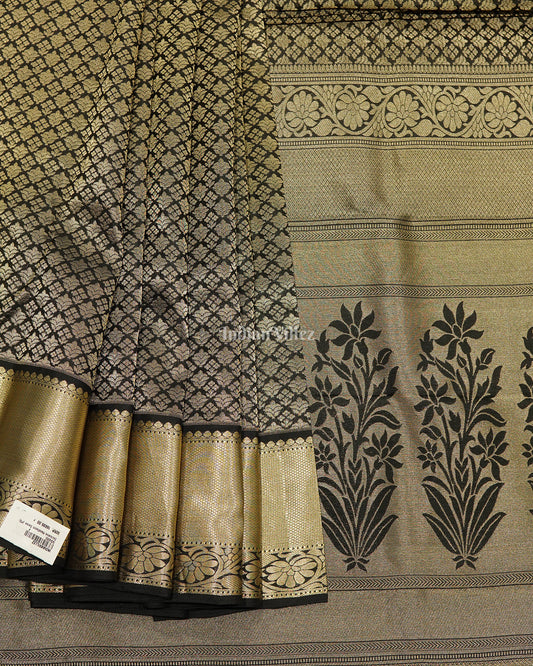 Black Pure Kanjivaram Silk Saree