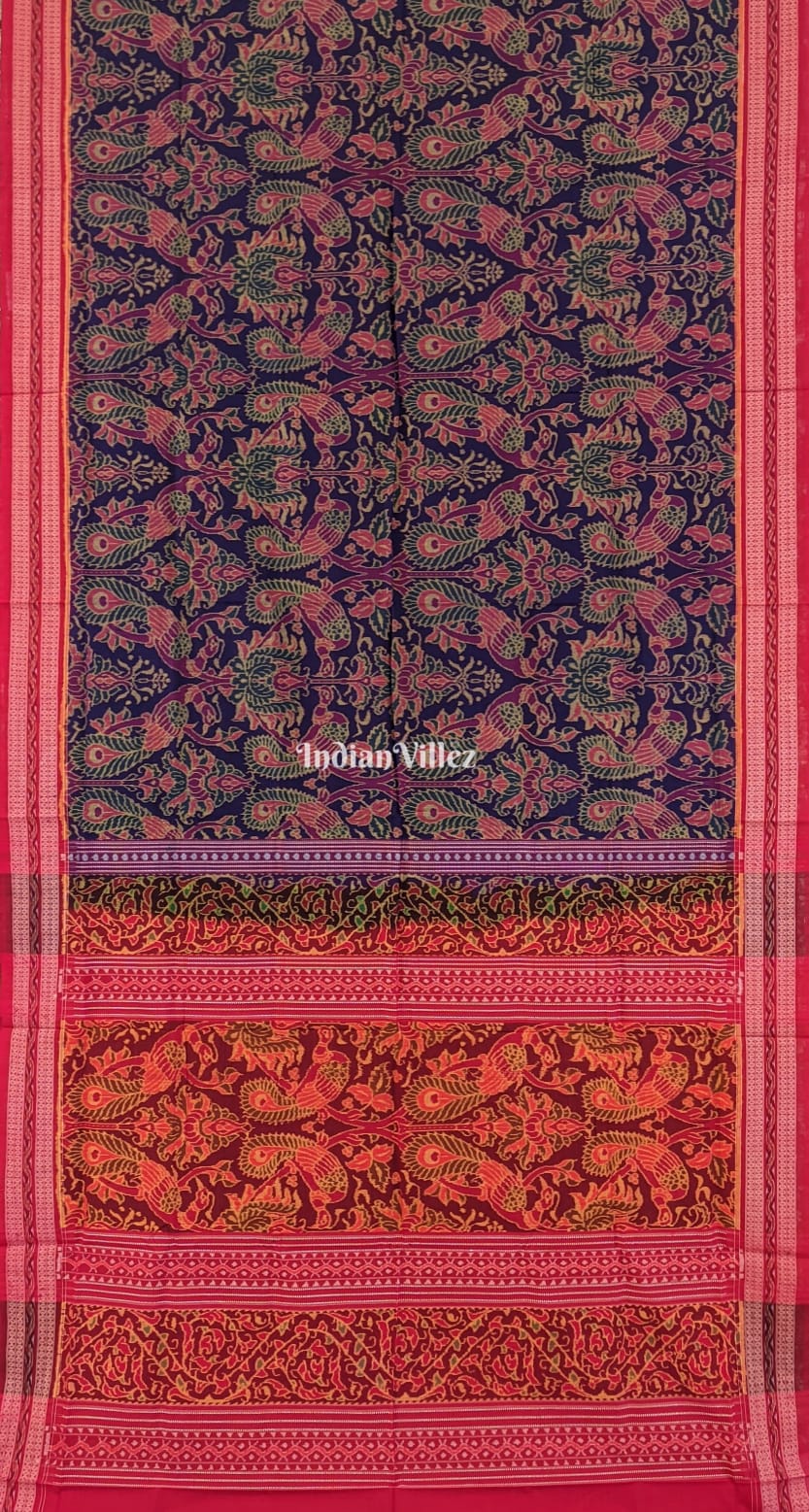 Peacock Multicolor Odisha Ikat Sambalpuri Cotton Saree