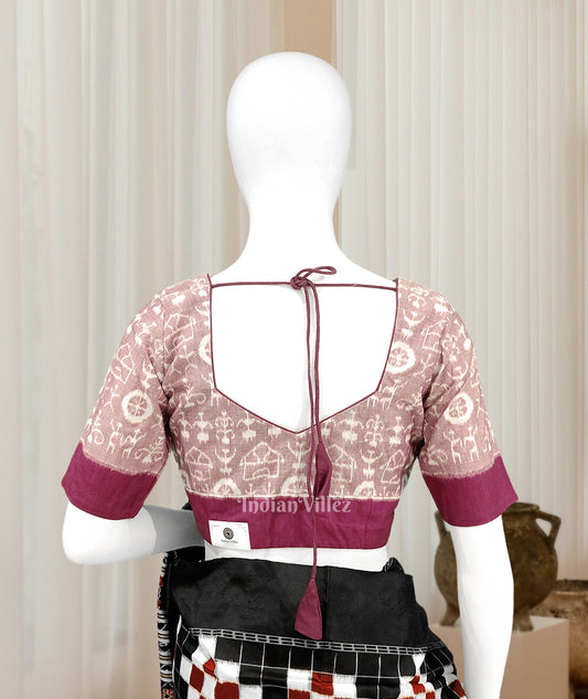 Lavendar Odisha Ikat Sambalpuri Cotton Blouse