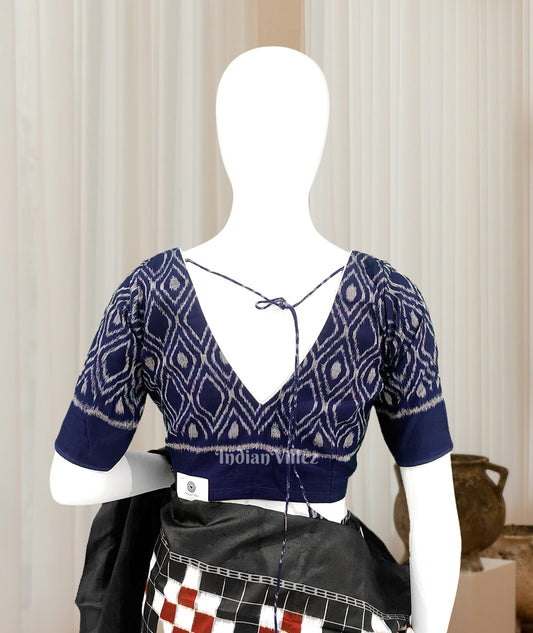 Blue Odisha Ikat Sambalpuri Cotton Blouse