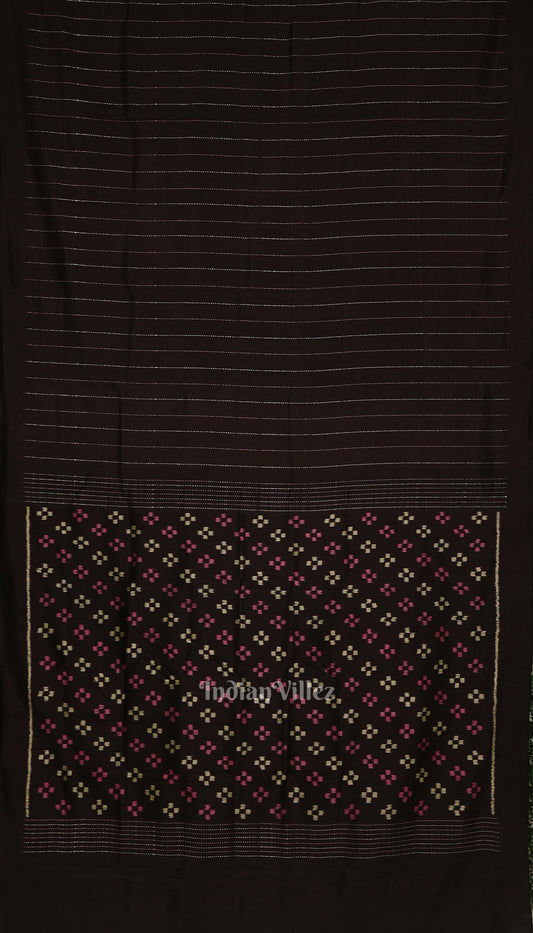 Black Jhoti Theme Odisha Ikat Contemporary Khandua Silk Saree