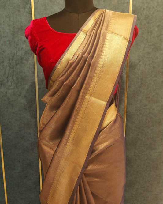 Camel Brown Tissue Banarasi Saree