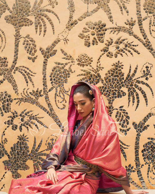 Orange Pure Tissue Kanjivaram Silk Saree - Exclusive Bridal Collection