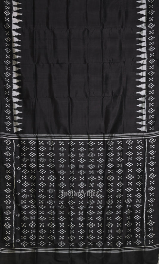Black Pasapali Odisha Ikat Contemporary Designer Silk Saree