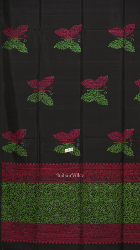 Black Pure Kanjivaram Soft Silk Saree