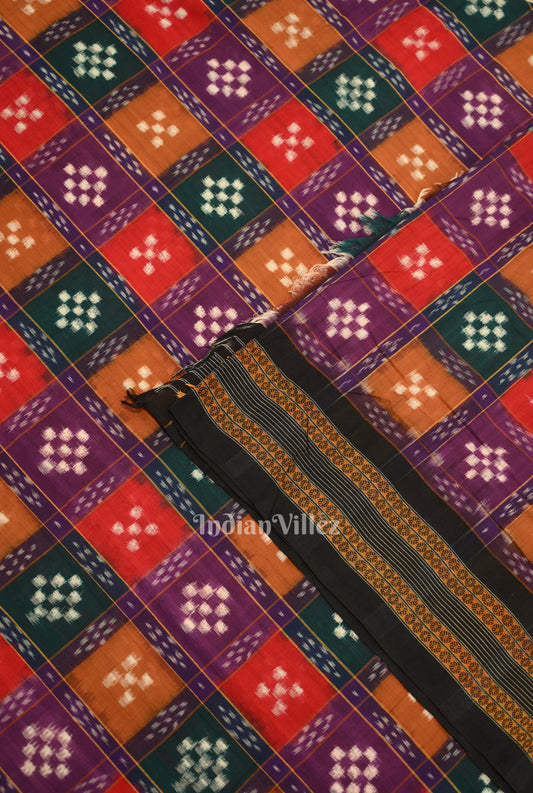 Multi Color  Pasapali Sambalpuri Ikat Cotton Fabric