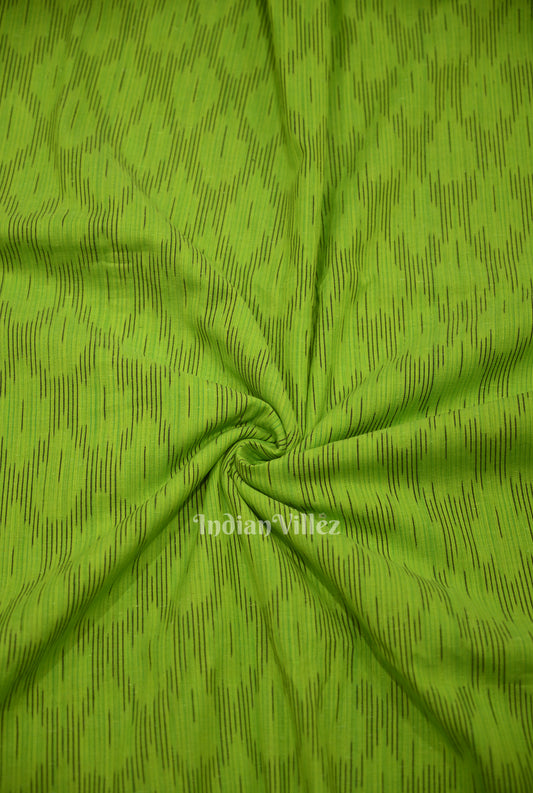 Dark Parrot Green Pochampally Ikat Cotton Fabric