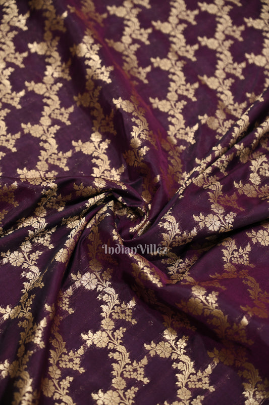 Exclusive Purple Dual Tone Meenakari Mashru Satin Silk Banarasi Saree