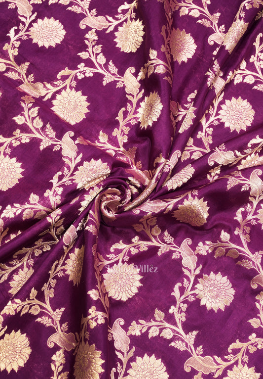 Purple Meenakari Banarasi Katan Silk Saree