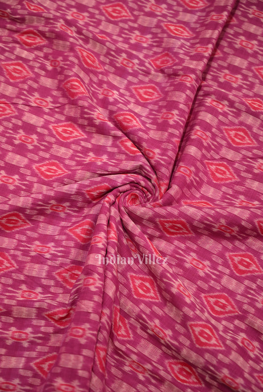 Rani Pink Sambalpuri Ikat Cotton Fabric