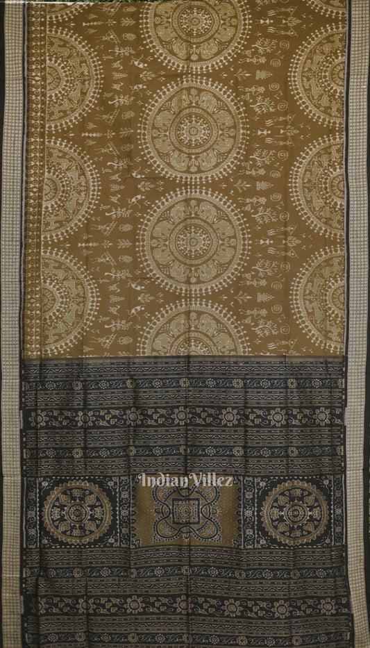 Trtout Grey Odisha Ikat Sambalpuri Silk Saree