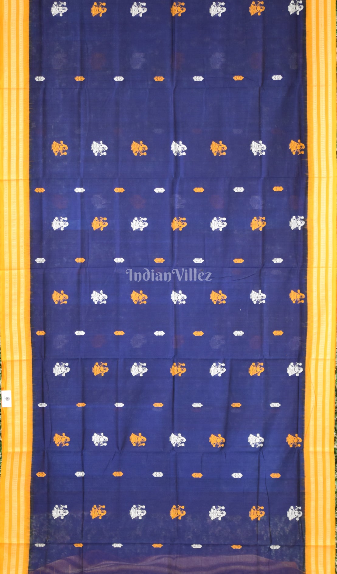 Blue Odisha Ikat Sambalpuri Pure Cotton Saree 