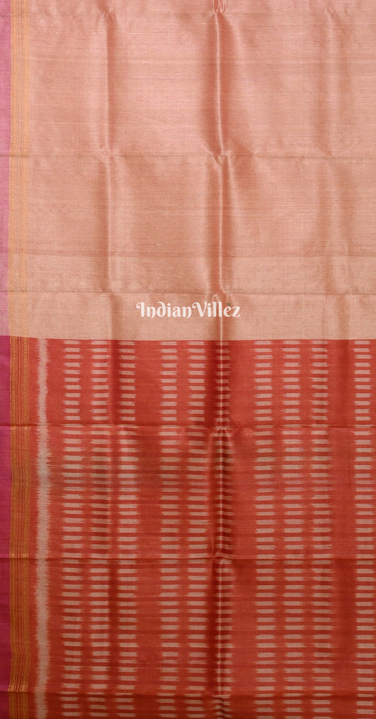 Beige Maroon Gopalpur Tussar Silk Saree