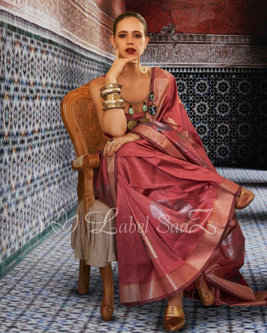 Pure Handloom Silk Red Designer Saree